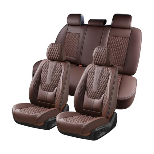 Red Line Leather Car Seat Covers Full Set I31796