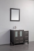 36 in. Single Sink Vanity Cabinet with Ceramic Sink & Mirror V664