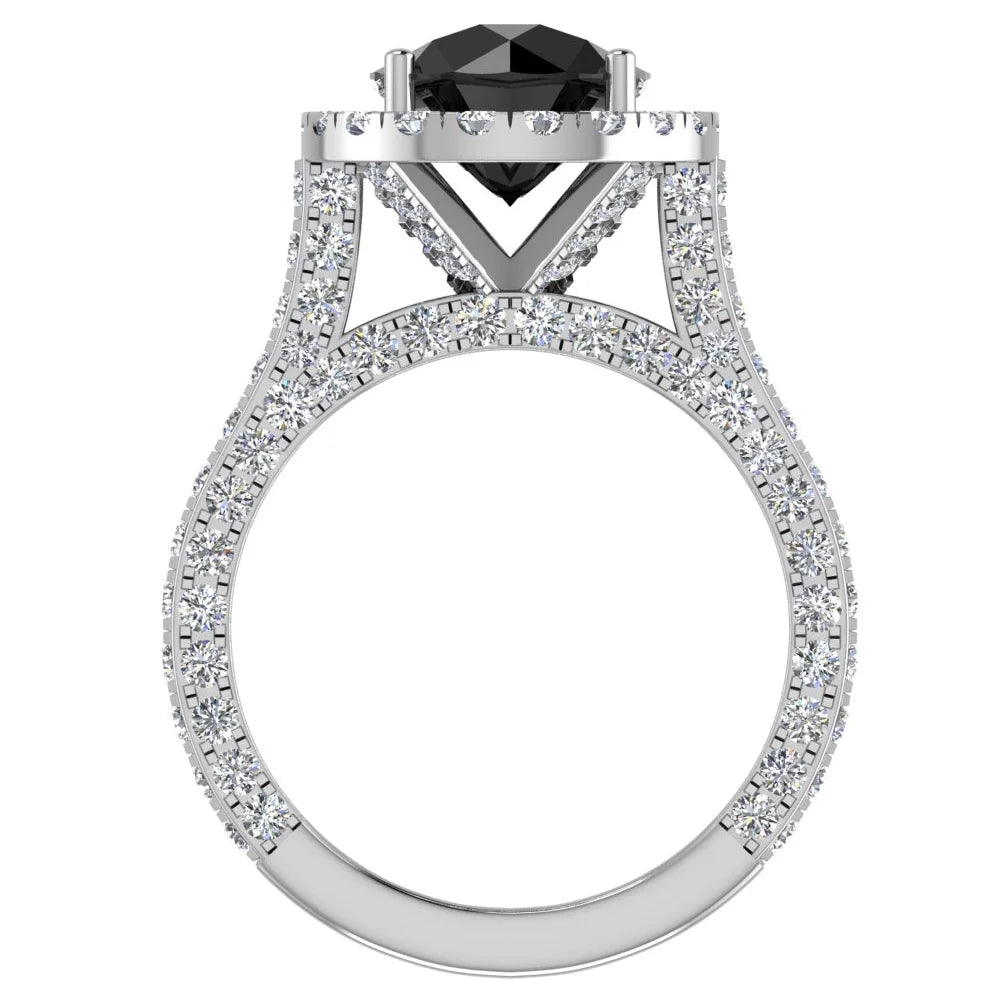 18K White Gold Halo Engagement Ring 5.50 Carat S962498
