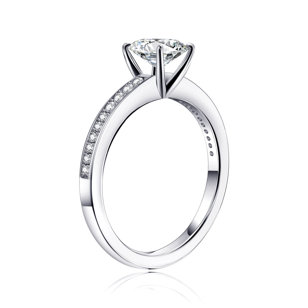 1.5 Carat Moissanite Oval Cut Engagement Ring 925 Sterling Silver H6655