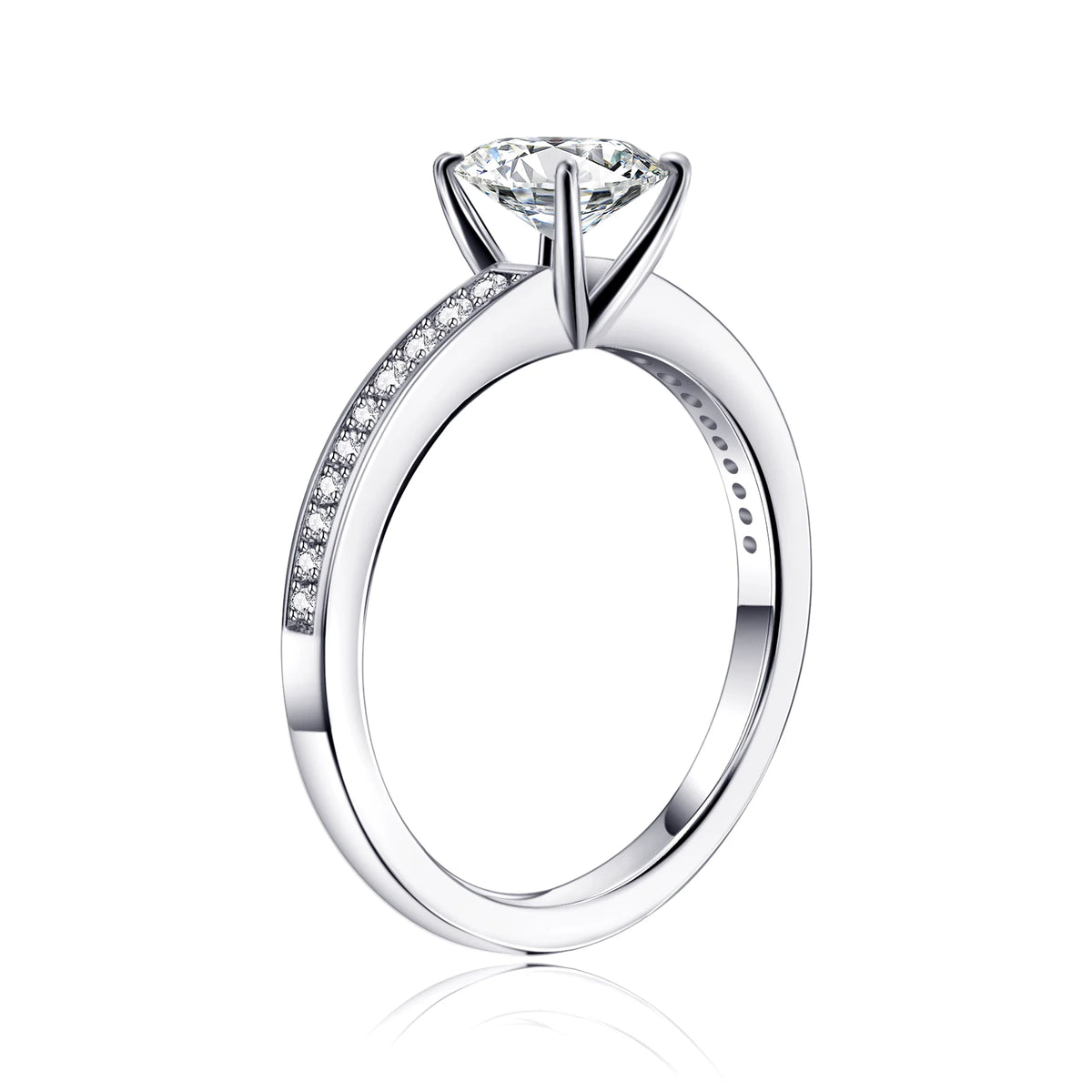 1.5 Carat Moissanite Oval Cut Engagement Ring 925 Sterling Silver H6655