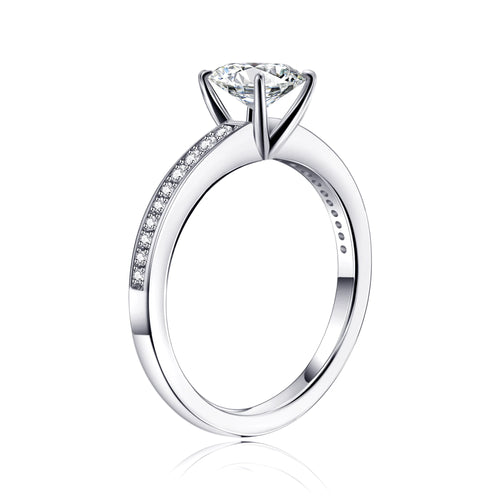 1.5 Carat Moissanite Oval Cut Engagement Ring 925 Sterling Silver H6655