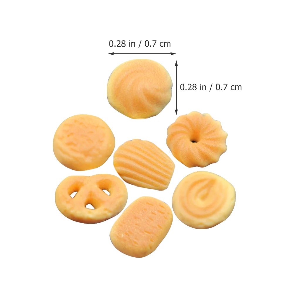 14 Pcs Dollhouse Mini Danish Cookies Decor Accessories U272