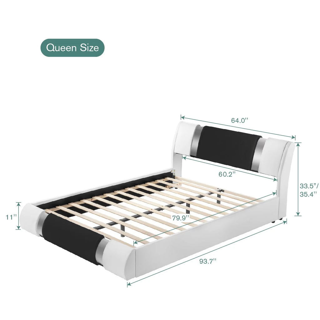 King Size Bed Frame with Adjustable Headboard S9674