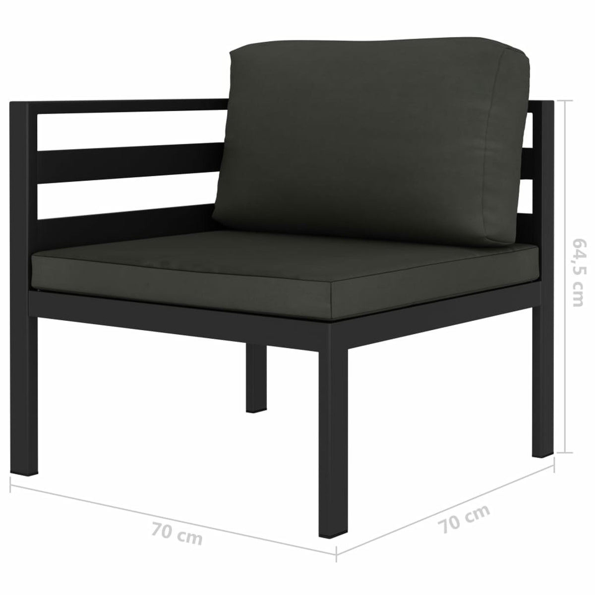 2 Piece Patio Sofa Set with Cushions Aluminum Anthracite Corner Sectional Sofa Set N896