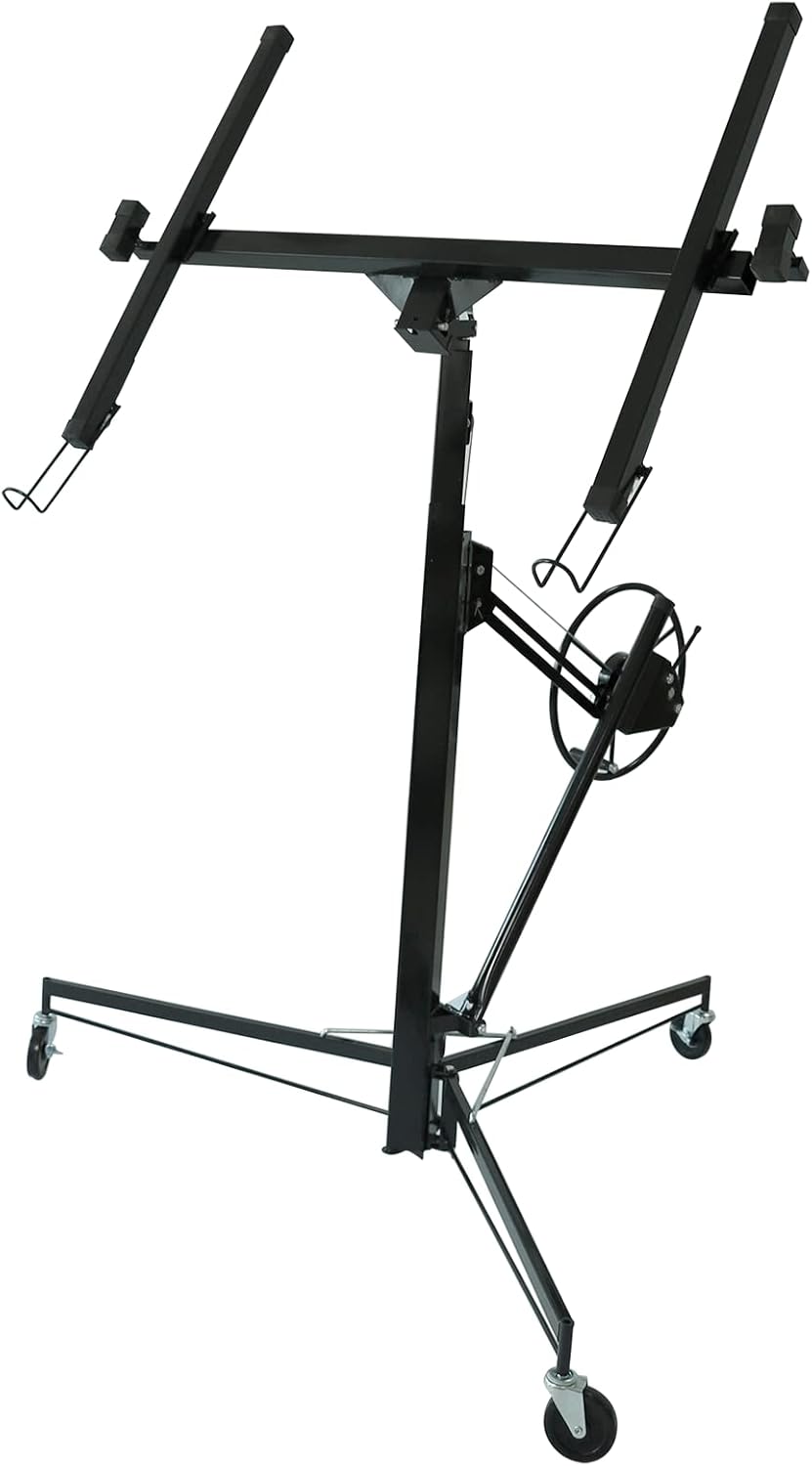 11FT 150LB Drywall Lifter Panel Hoist with Rolling Caster (Yellow) U971