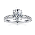 1.5 Carat Moissanite Oval Cut Engagement Ring 925 Sterling Silver H6655