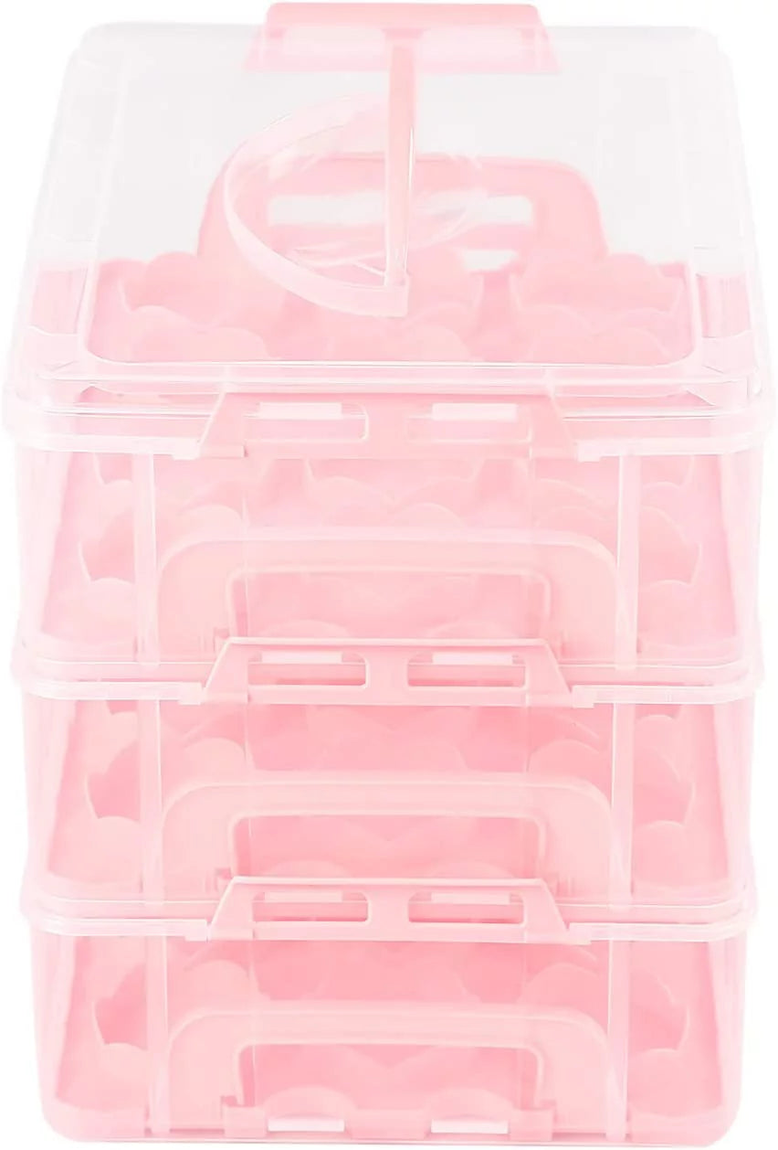 36 Grid 3 Tier Cupcake Carrier Holder Rack Pink D91438