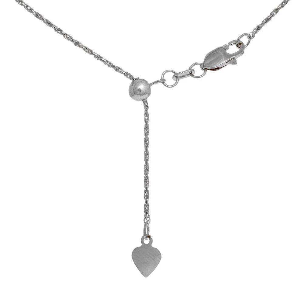 22 Inches 3.1gr Solid White Gold Rope Chain O665205
