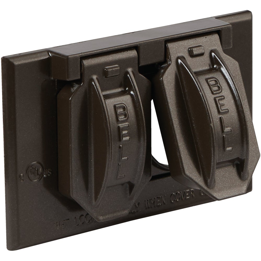 1PACK Horizontal Mount Duplex Aluminum Bronze Weatherproof Outdoor Outlet Cover K310337