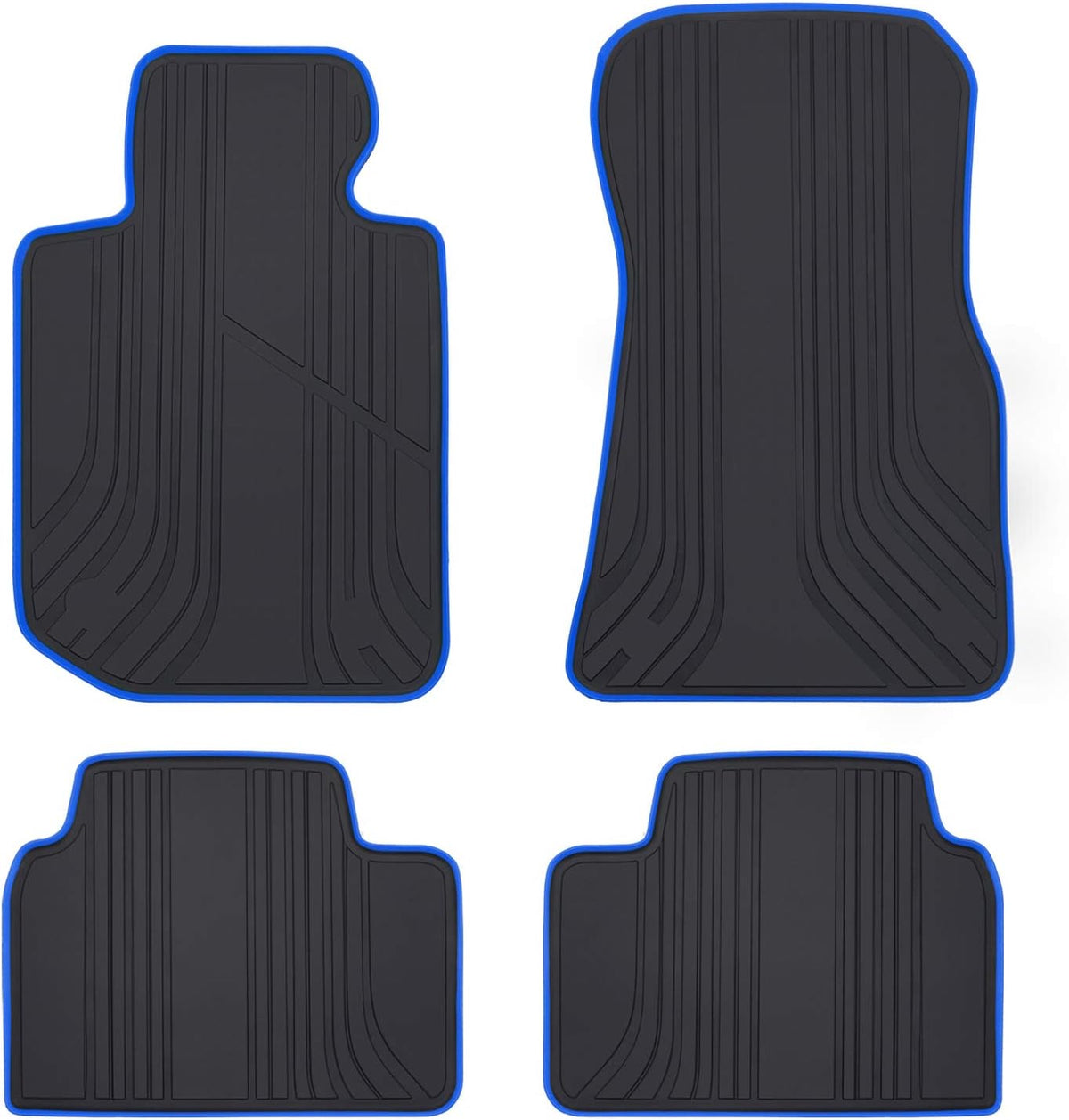 Black and Red Rubber Car Floor Mat Set of 2 Z876584