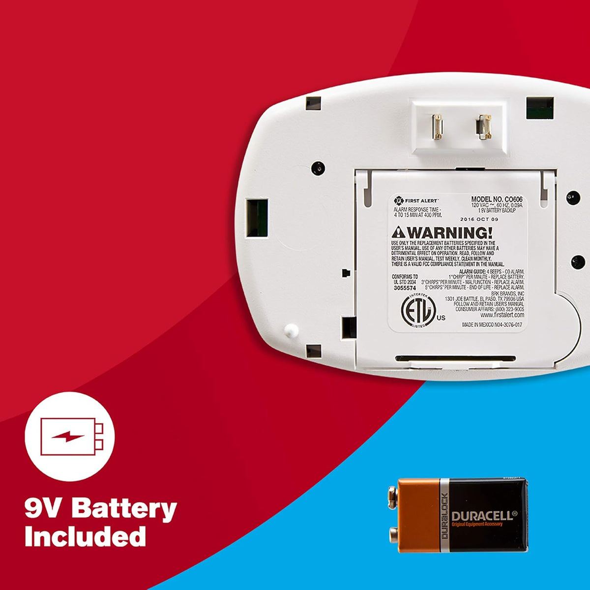 3-Pack Plug-In Carbon Monoxide Detector with Battery Backup D35123