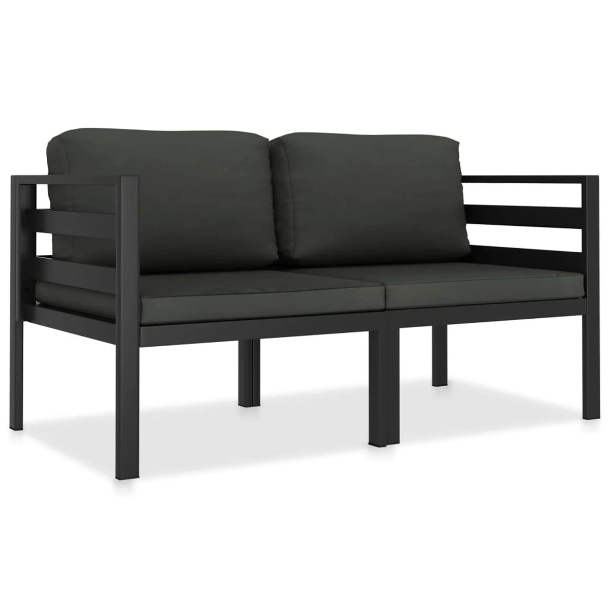 2 Piece Patio Sofa Set with Cushions Aluminum Anthracite Corner Sectional Sofa Set N896