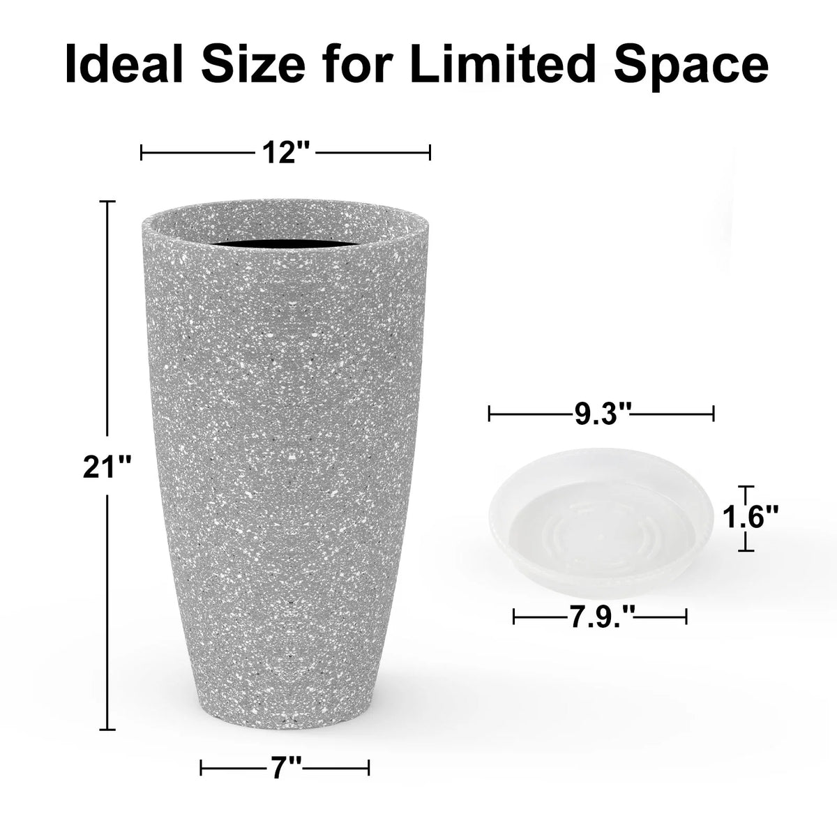 2 Pack 21in Tall Round Planter Z50843