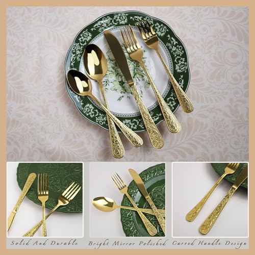 20 Pieces Gold Stainless Steel Flatware Set X1863