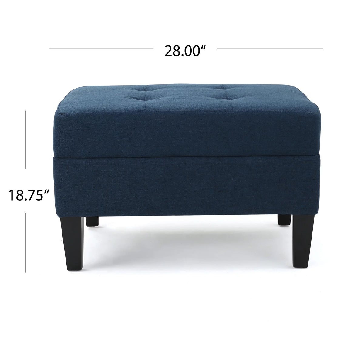 Rectangular Fabric Ottoman, Dark Blue A6389