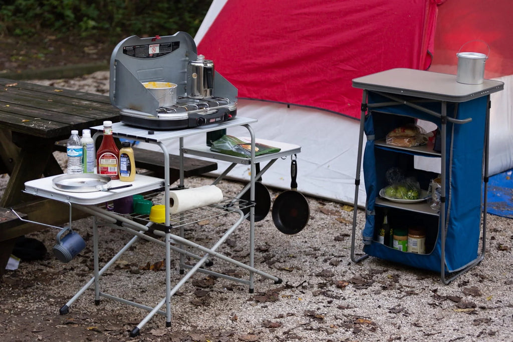 Camp Kitchen Cooking Stand with Three Table Tops E1882
