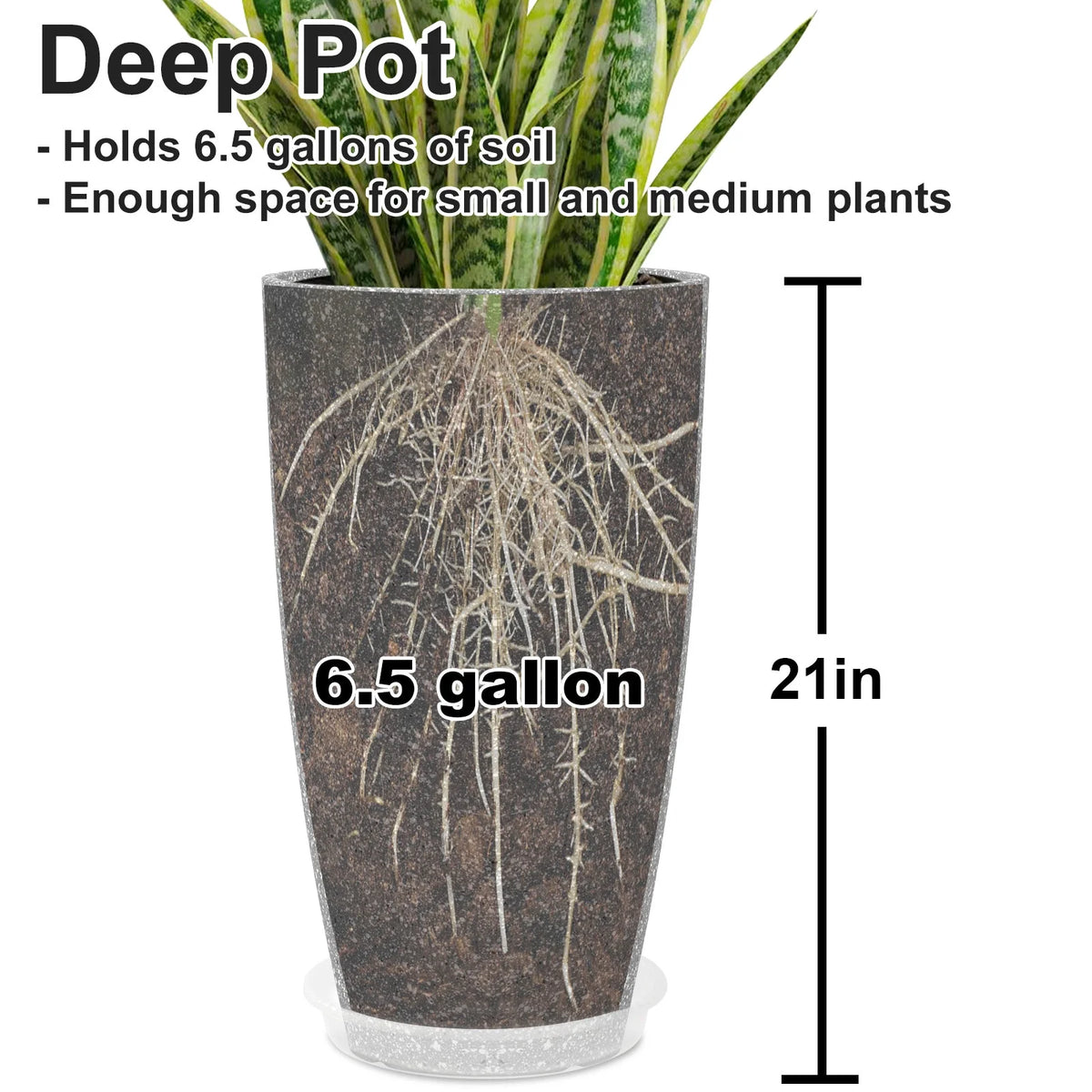 2 Pack 21in Tall Round Planter Z50843