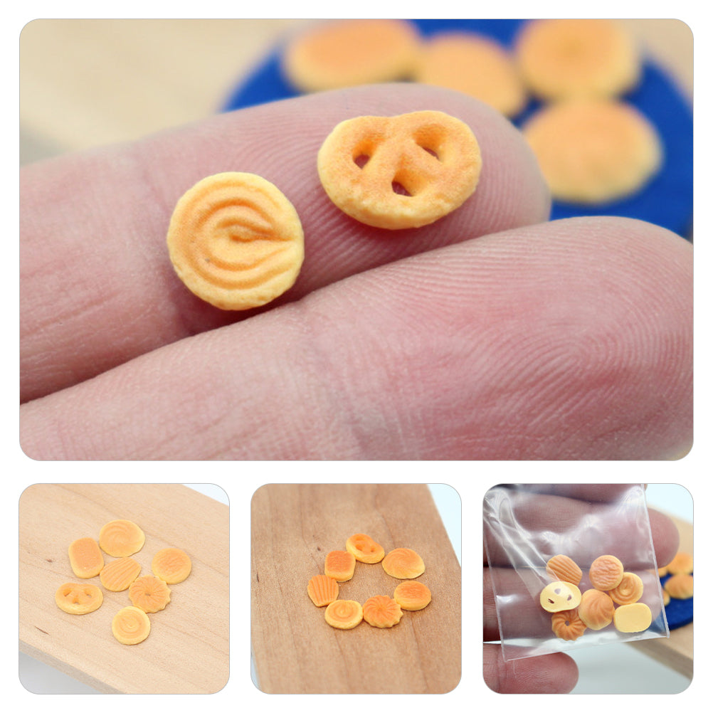 14 Pcs Dollhouse Mini Danish Cookies Decor Accessories U272