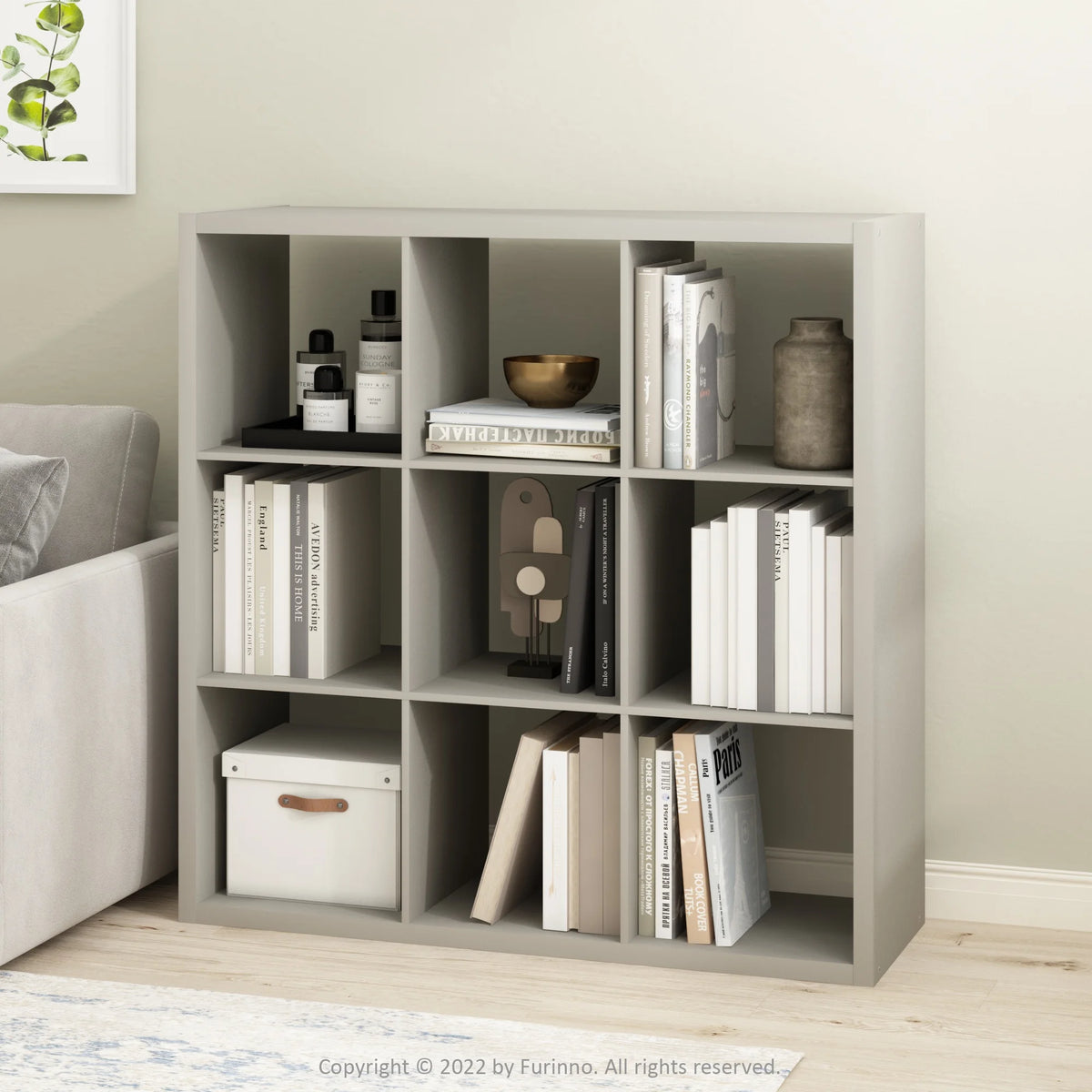9-Cube Light Grey Storage Organizer M30894