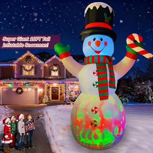10 Ft Inflatable Christmas Snowman with Candy Decoration S449