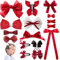 Red Hair Bows with Alligator Hair Clip, Hair Ties, Snap Clip Hairpins M27578