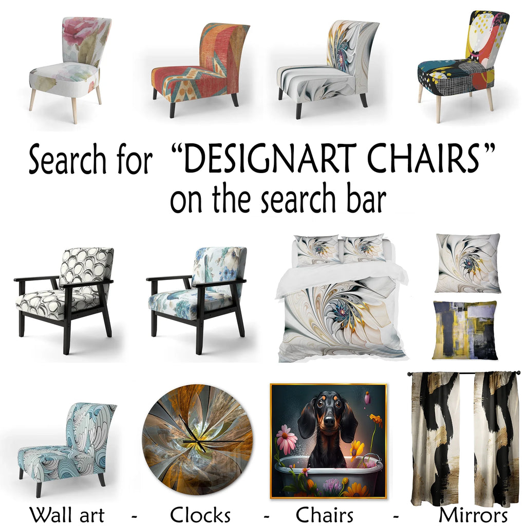 Cream Patterned Upholstered Accent Chair Y1316