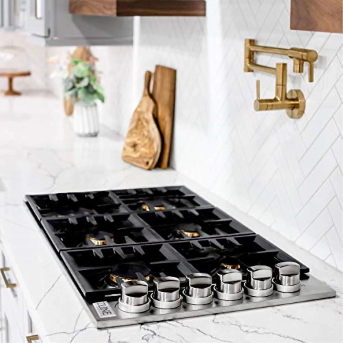 36 in. 6 Gas Burners Black Porcelain Dropin Cooktop V6928