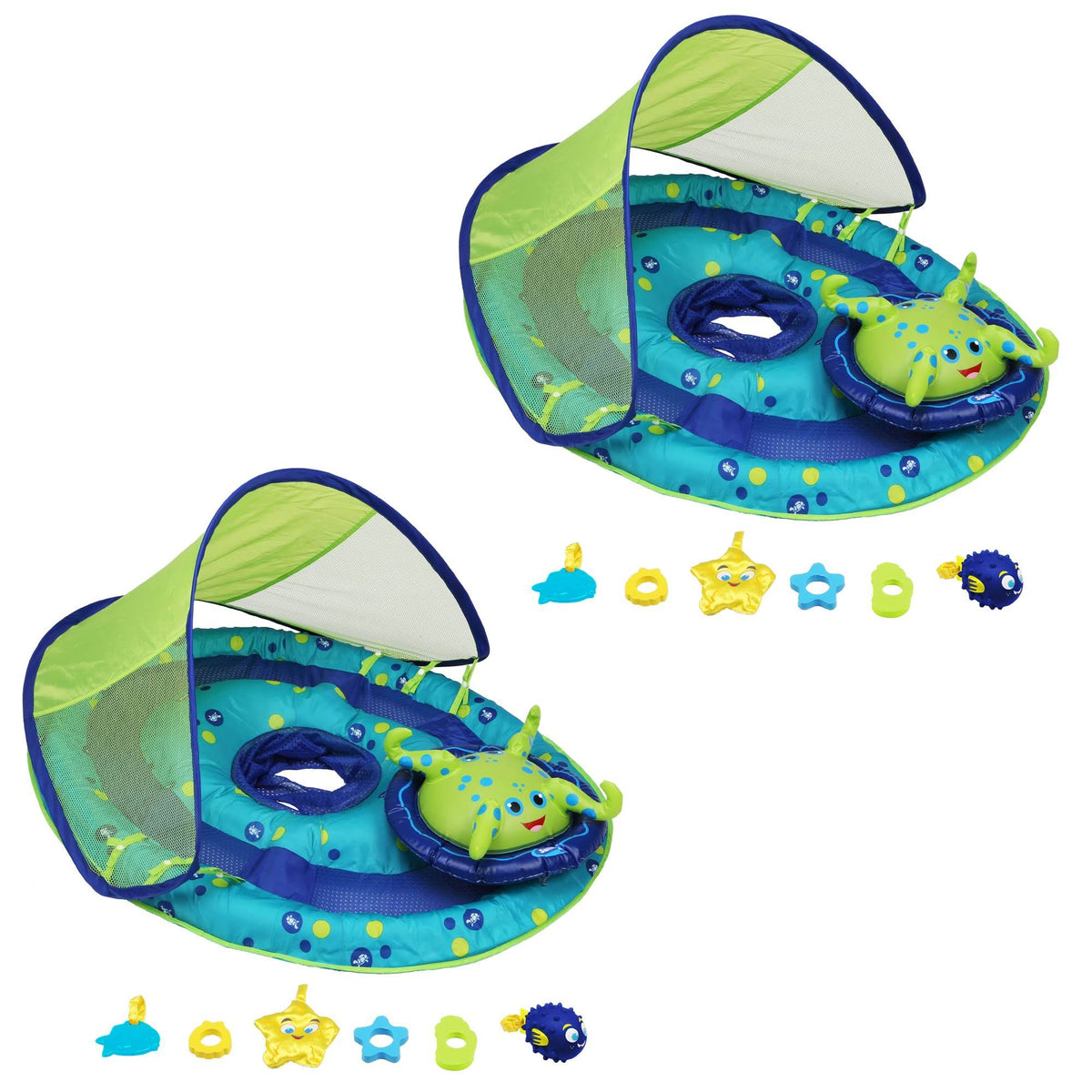 Baby Spring Float Pool Raft with Sun Canopy 2 Pack F597