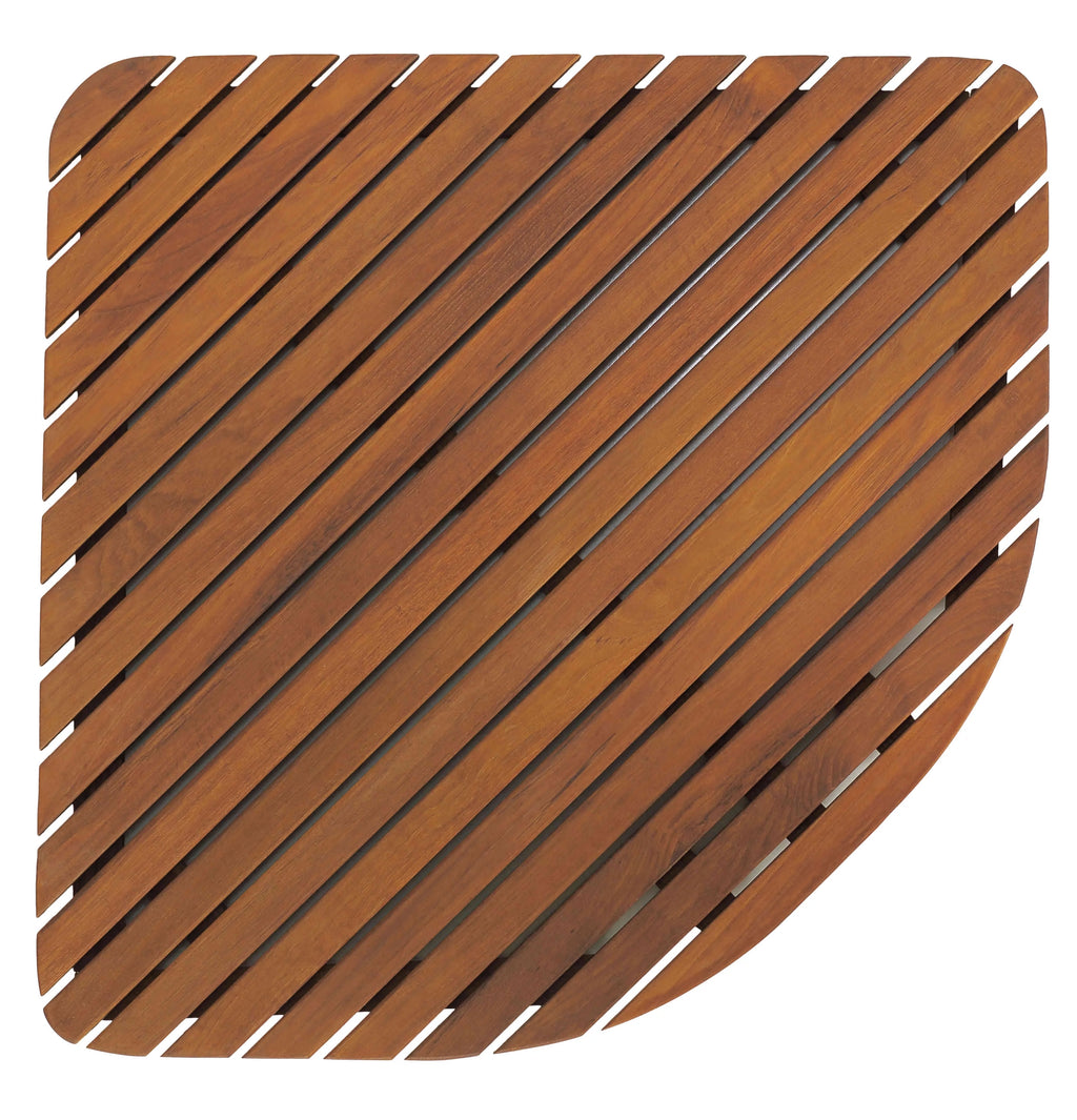 Teak Wood Corner Shower Mat W602568