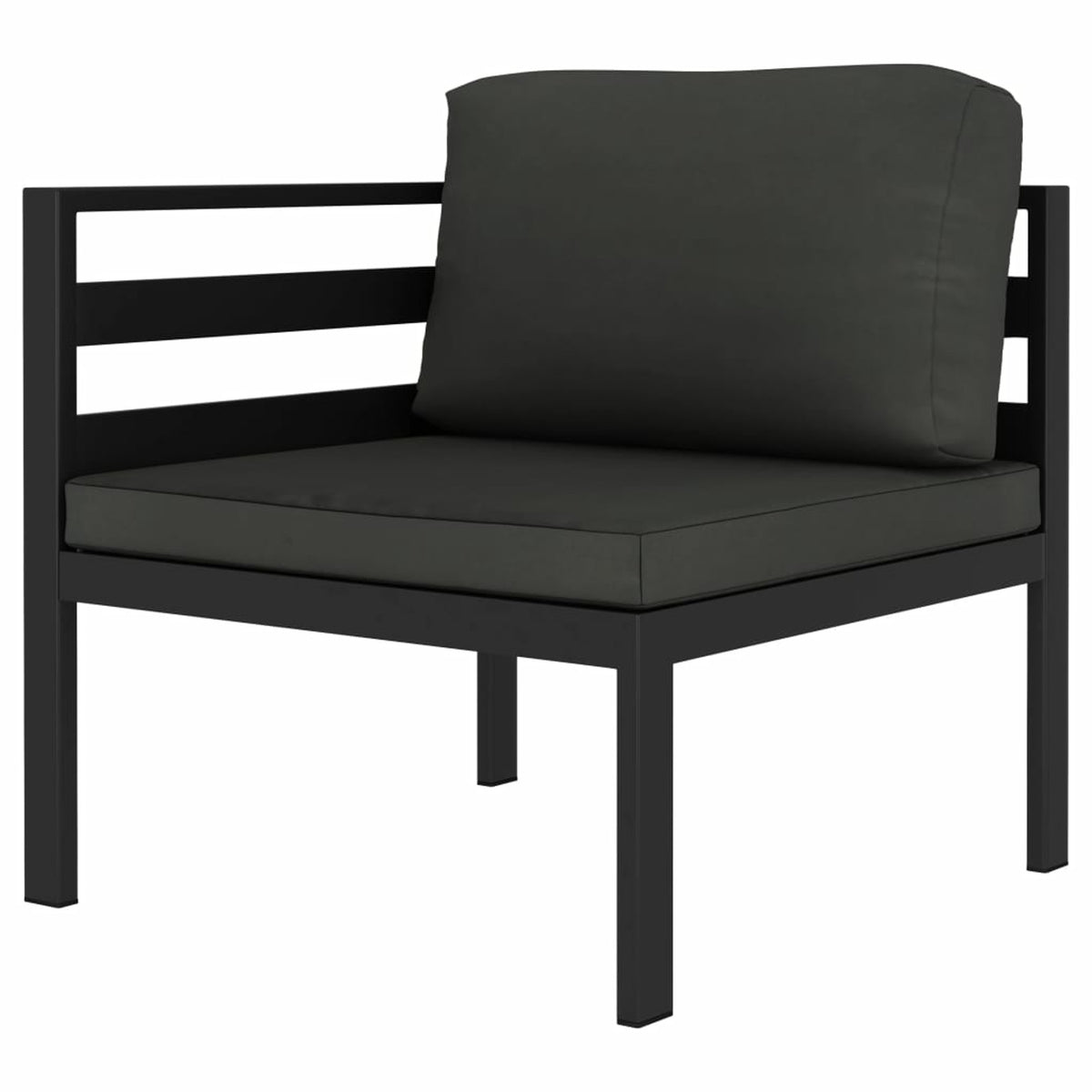 2 Piece Patio Sofa Set with Cushions Aluminum Anthracite Corner Sectional Sofa Set N896