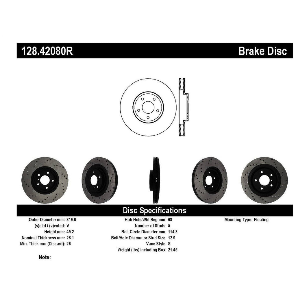 Sport Cross Drilled Brake Rotor R415