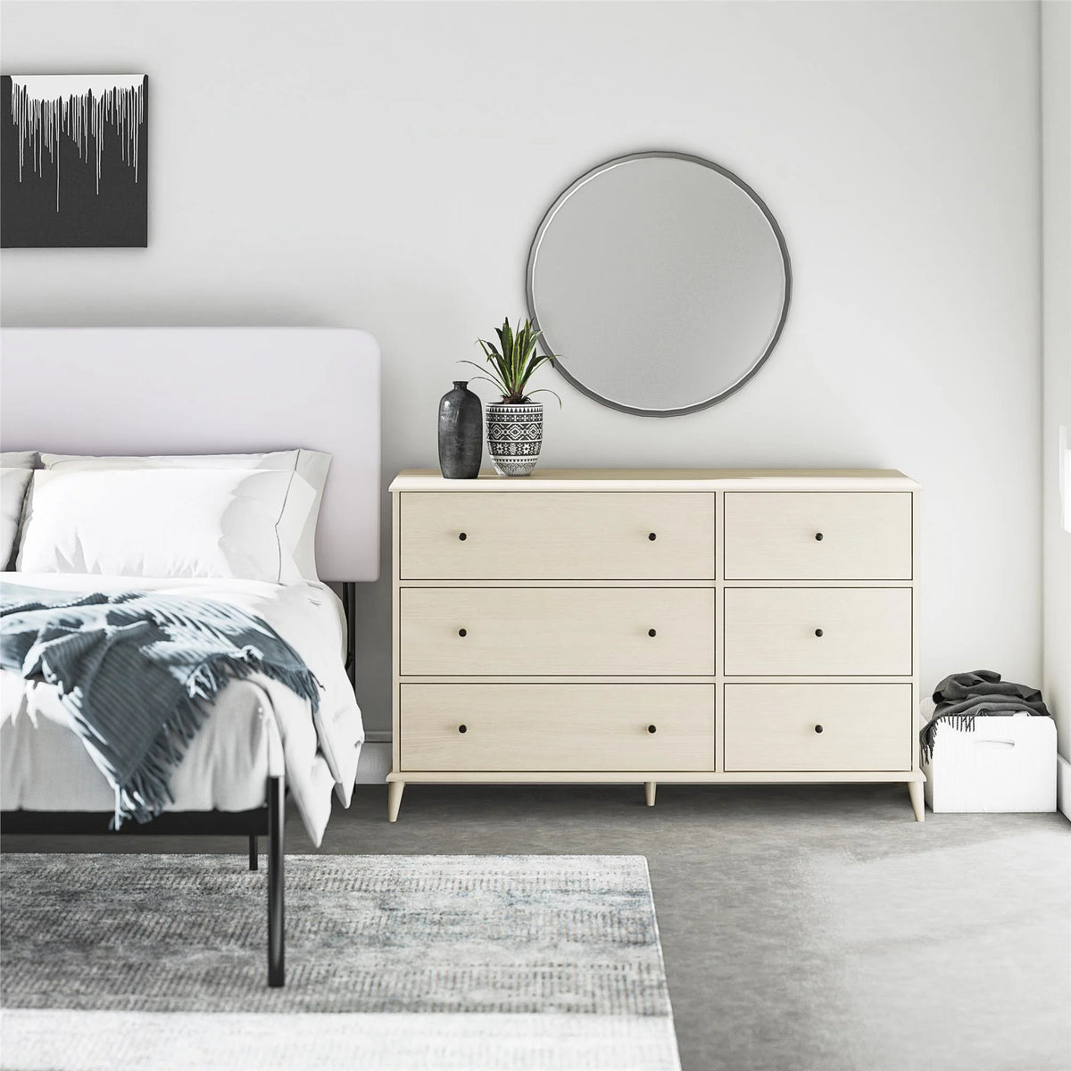 Ivory Oak 6-Drawer Dresser E1584