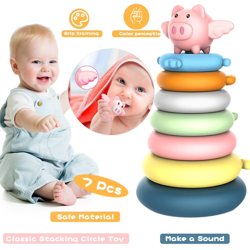 7 Pcs Soft Stacking Rings Toy K4303