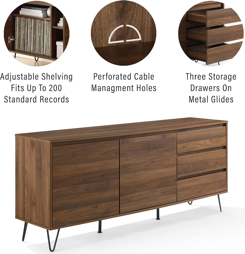 Brown Oak Record Storage Sideboard X558659