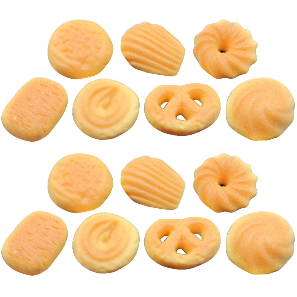 14 Pcs Dollhouse Mini Danish Cookies Decor Accessories U272