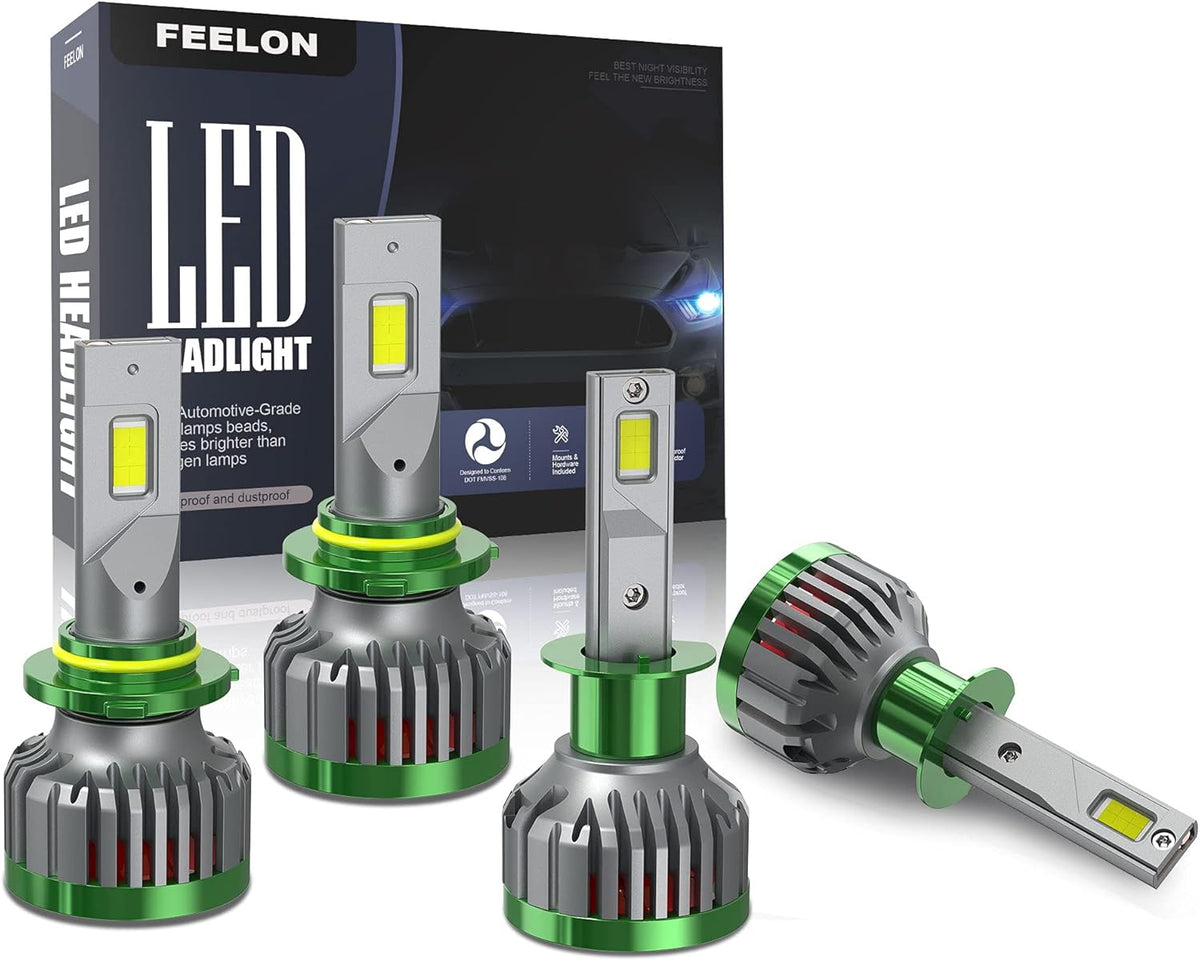 240W 28800LM 9005/HB3 H1 LED Headlight Bulbs Combo Conversion Kit, 6000K White, 4 Pack K5980