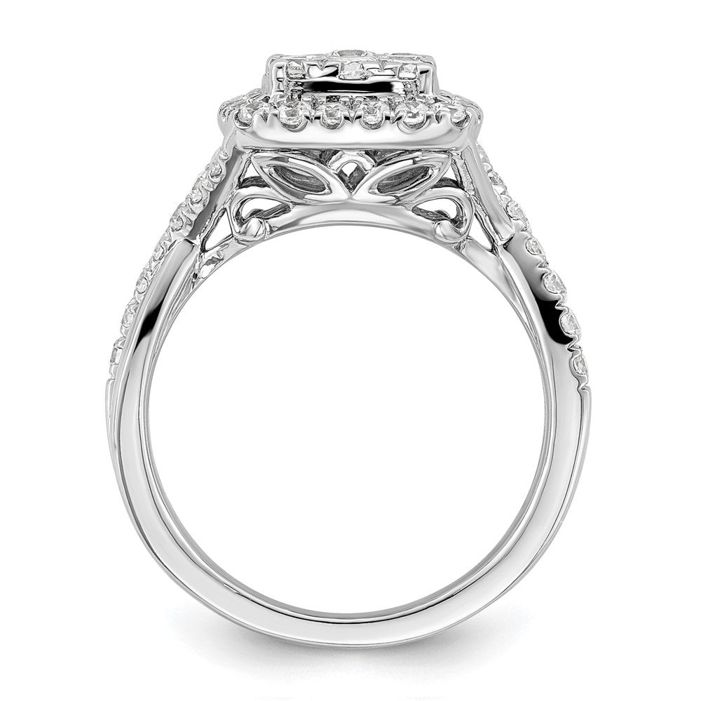 14k White Gold Lab Grown Diamond Cluster Ring O95860
