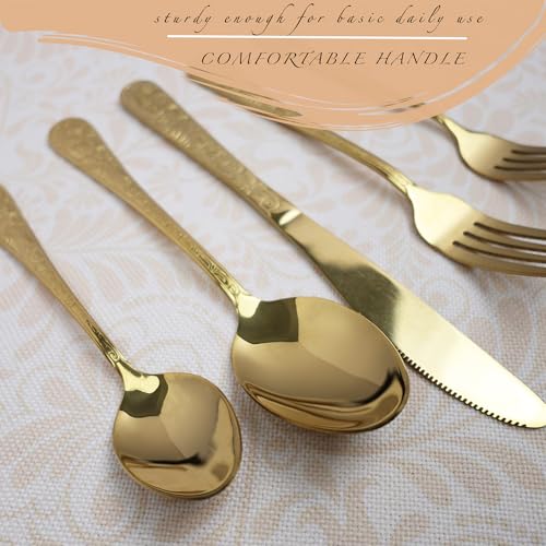 20 Pieces Gold Stainless Steel Flatware Set X1863