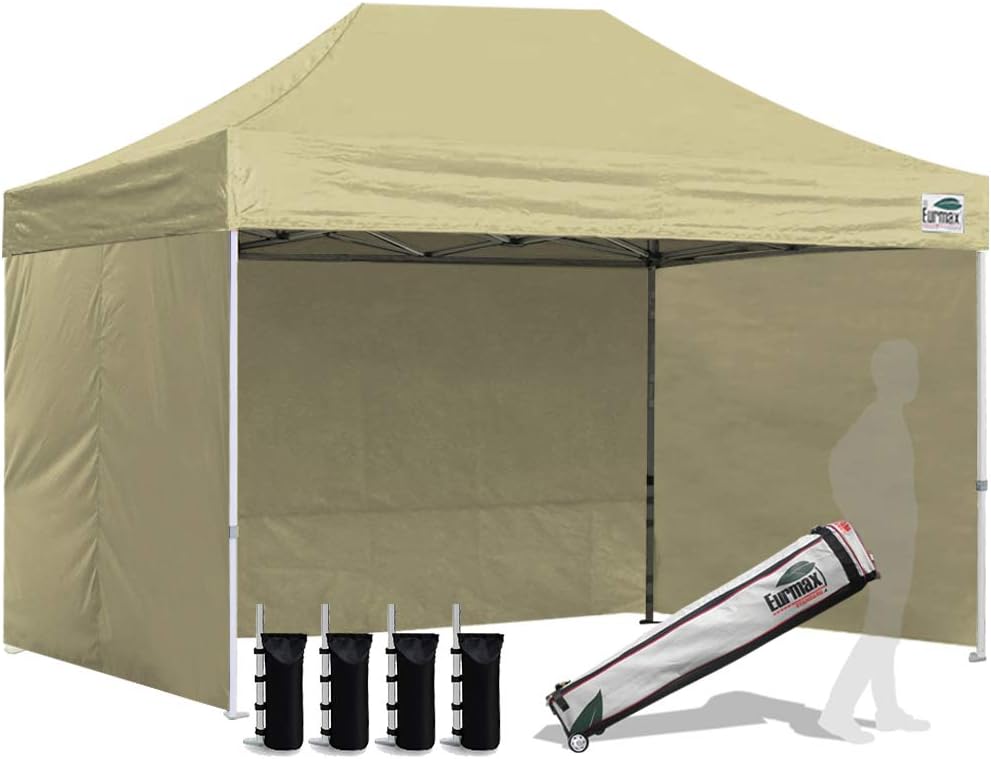 10'x10' Pop-up Canopy Tent with 4 Removable Side Walls and Roller Bag I229942