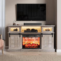 Gray Fireplace TV Stand with 23" Electric Fireplace T59262