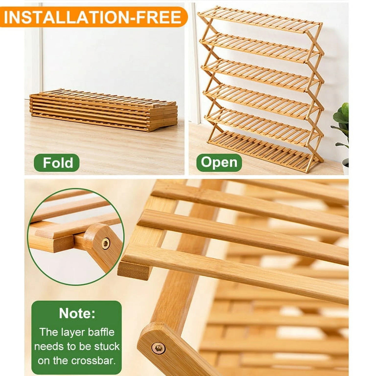 5 Tier Bamboo Shoe Rack S4238