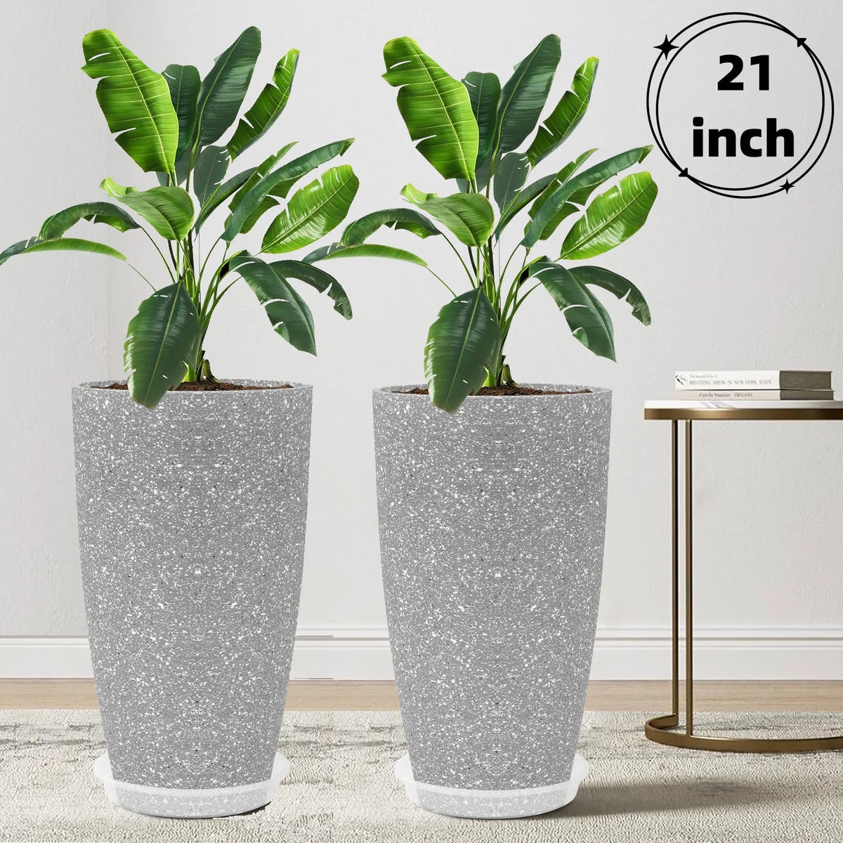 2 Pack 21in Tall Round Planter Z50843