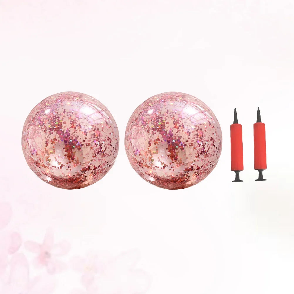 Golden Sequin Beach Ball Set of 4 with Pump C1497