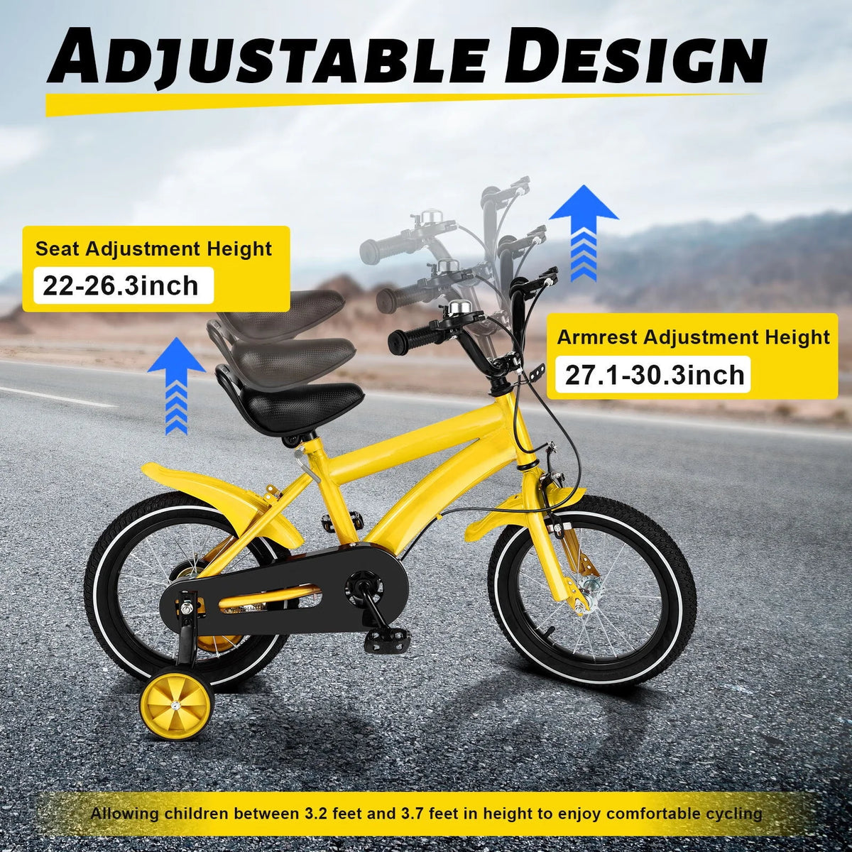 14 Inch Kids Bike with Training Wheels and Adjustable Seat F662