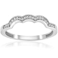 14K White Gold Curved Wedding Ring B77557
