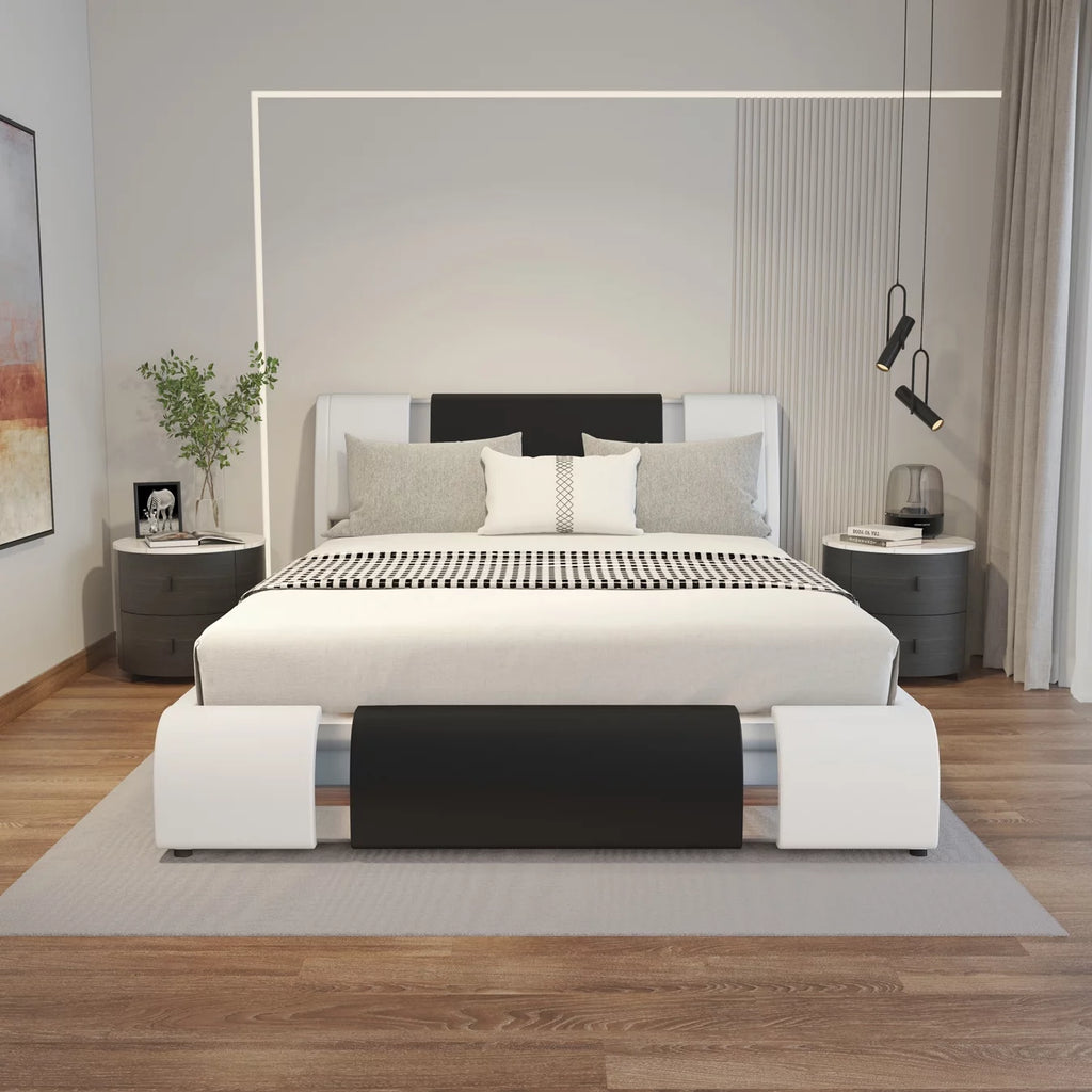 King Size Bed Frame with Adjustable Headboard S9674