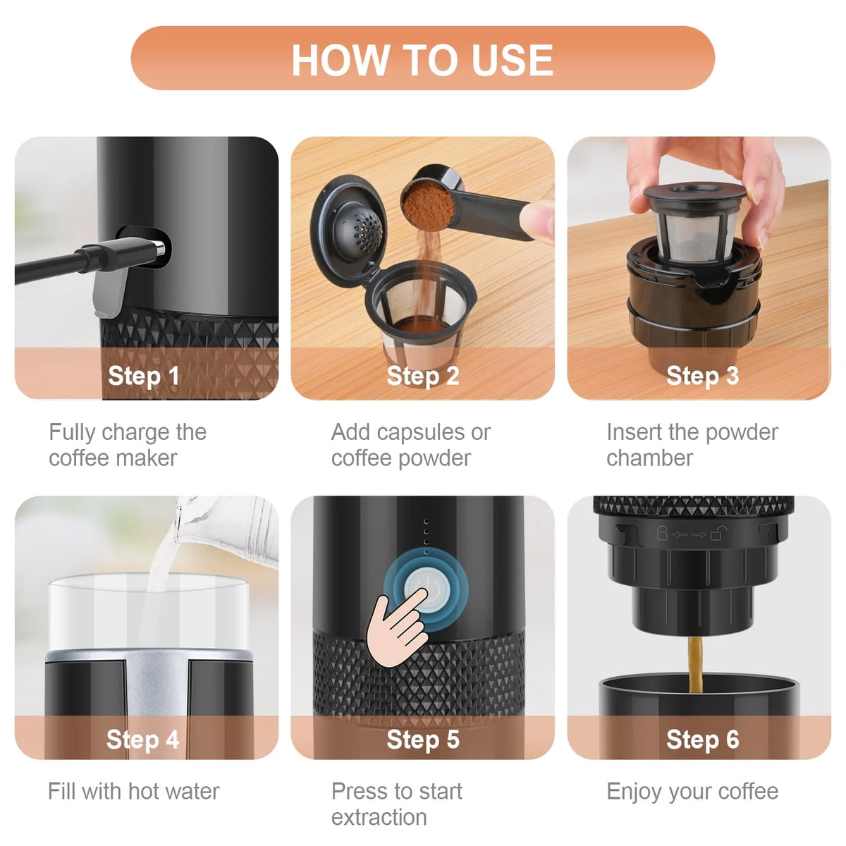Portable Single Serve Coffee Maker Q3334