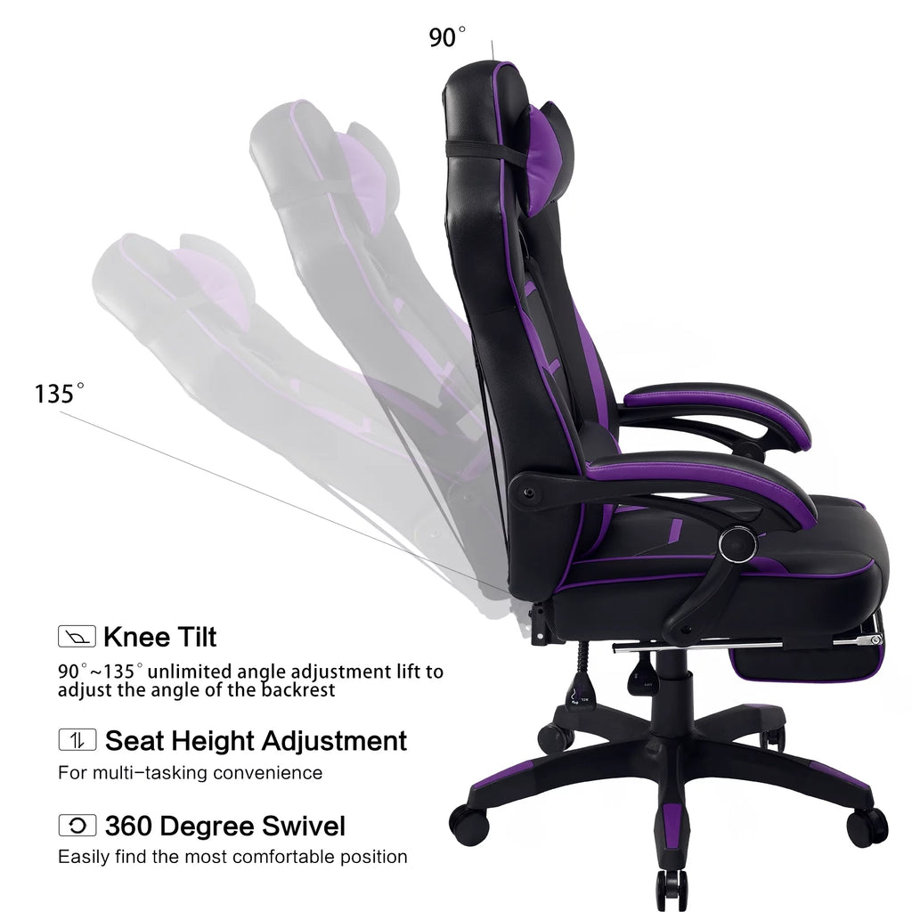 Purple Ergonomic Swivel Gaming Chair V4726