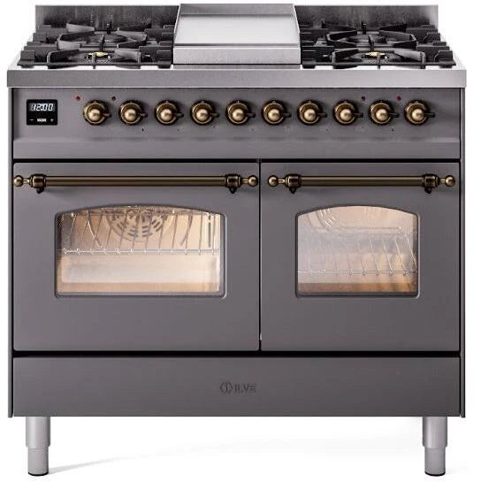 40 Dual Fuel Natural Gas Range Matte Graphite Bronze Trim J8185